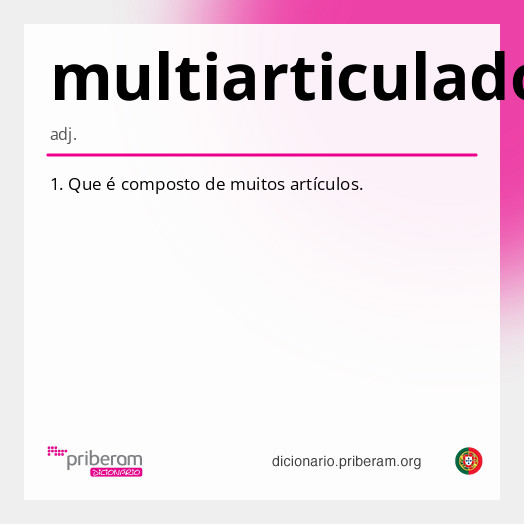 Significado de multiarticulado