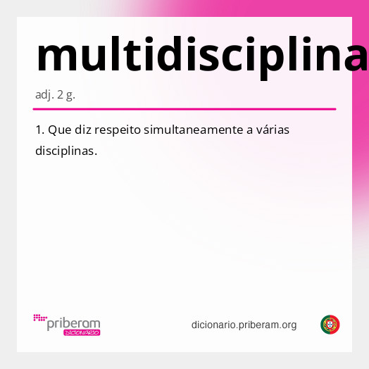 Significado de multidisciplinar