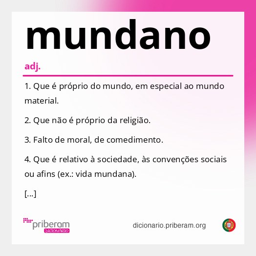 Significado de mundano