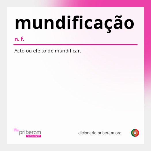 Significado de mundificação