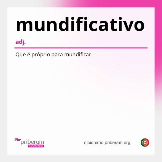 Significado de mundificativo