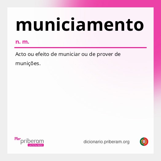 Significado de municiamento