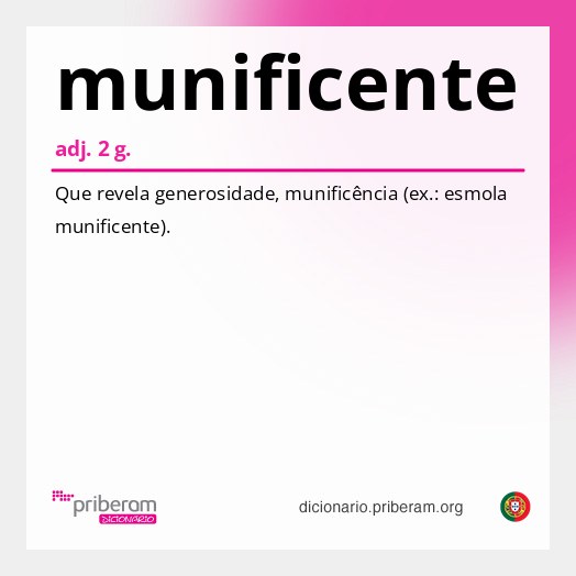 Significado de munificente