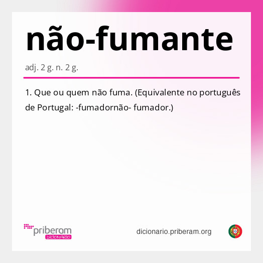 Significado de não-fumante