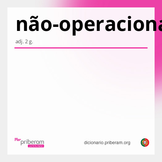 Significado de não-operacional