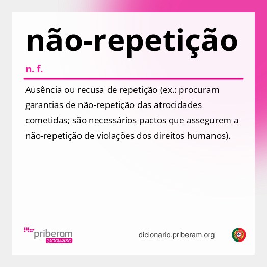 Significado de não-repetição