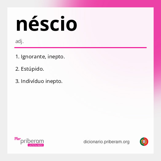 Significado de néscio