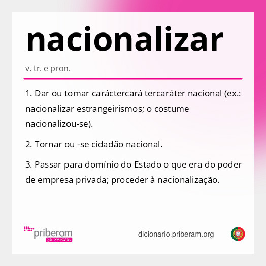 Significado de nacionalizar