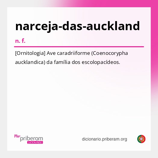 Significado de narceja-das-auckland