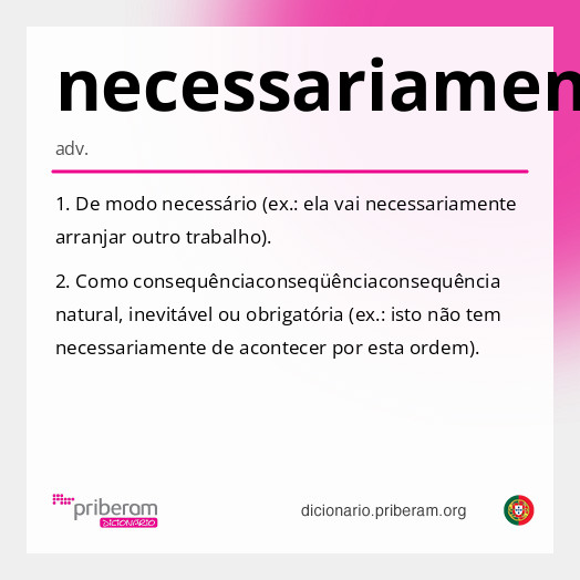 Significado de necessariamente