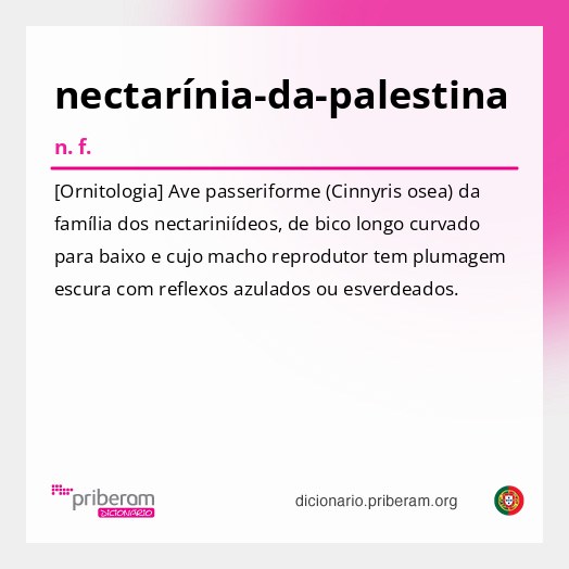 Significado de nectarínia-da-palestina