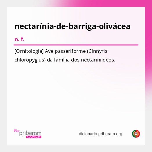 Significado de nectarínia-de-barriga-olivácea