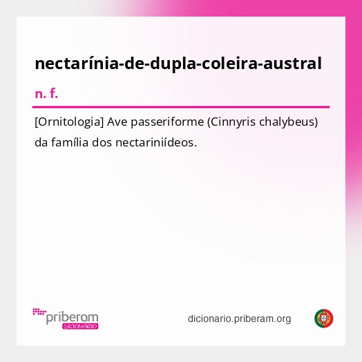 Significado de nectarínia-de-dupla-coleira-austral