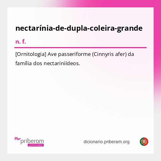 Significado de nectarínia-de-dupla-coleira-grande