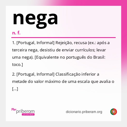 Significado de nega