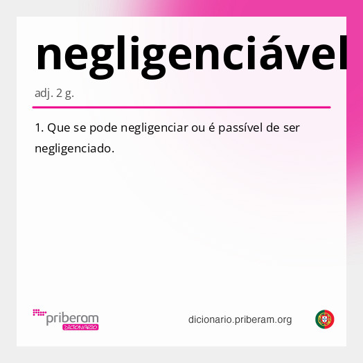 Significado de negligenciável
