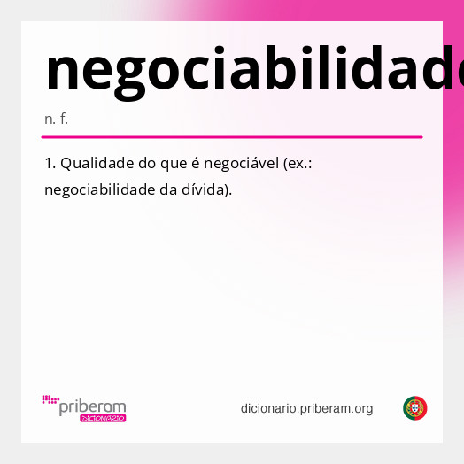 Significado de negociabilidade