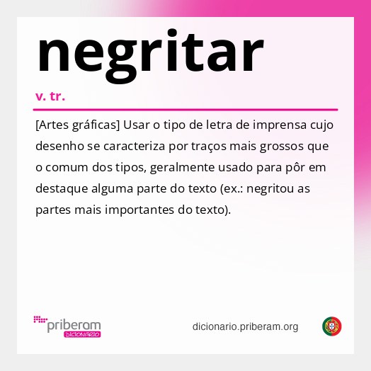 Significado de negritar