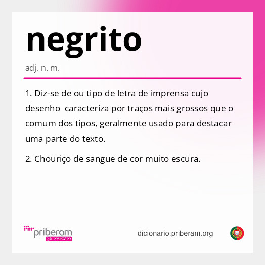 Significado de negrito