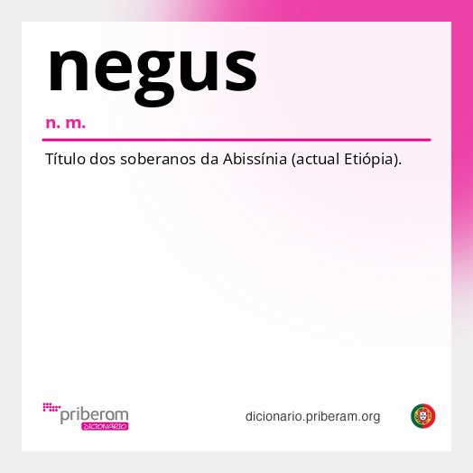 Significado de negus