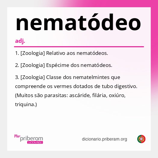 Significado de nematódeo