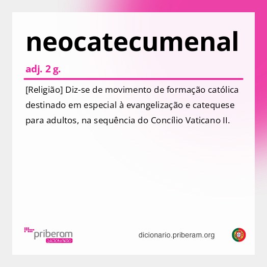 Significado de neocatecumenal