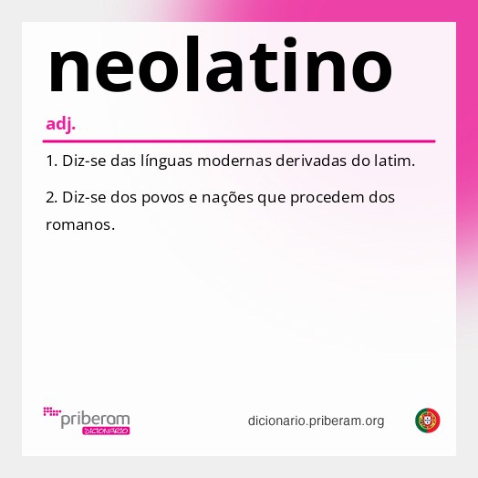 Significado de neolatino
