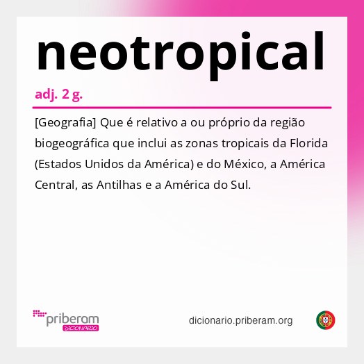 Significado de neotropical