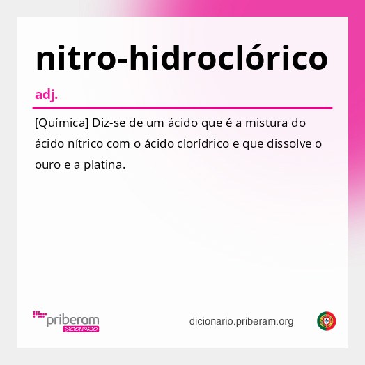 Significado de nitro-hidroclórico