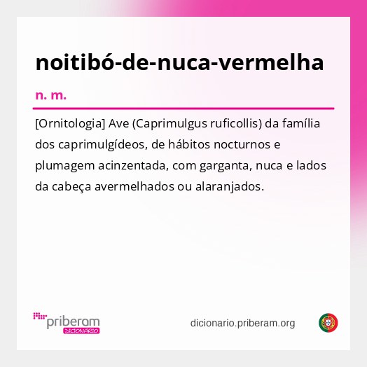 Significado de noitibó-de-nuca-vermelha