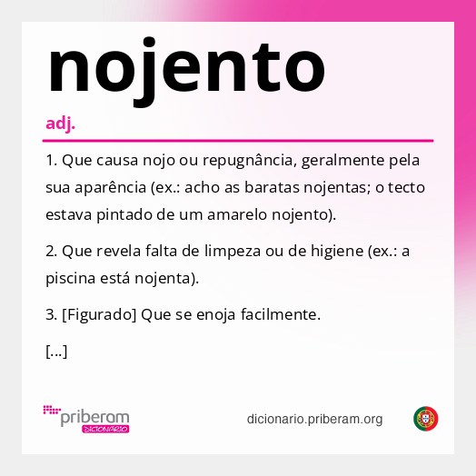 Significado de nojento