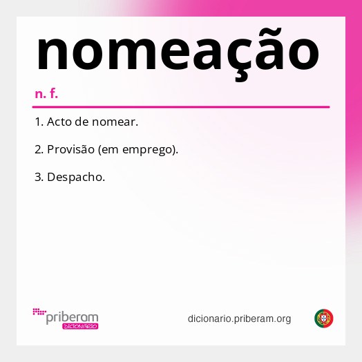 Significado de nomeação