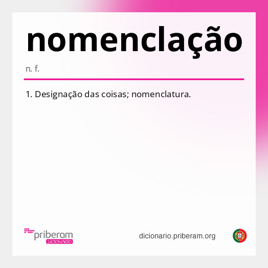 Significado de nomenclação