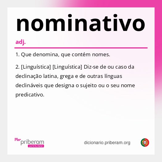 Significado de nominativo