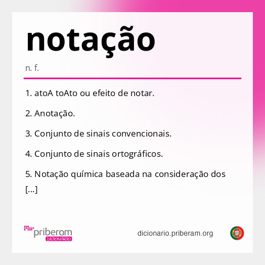 Significado de notação