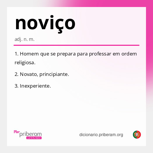 Significado de noviço