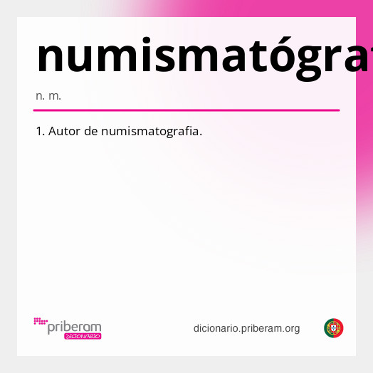 Significado de numismatógrafo