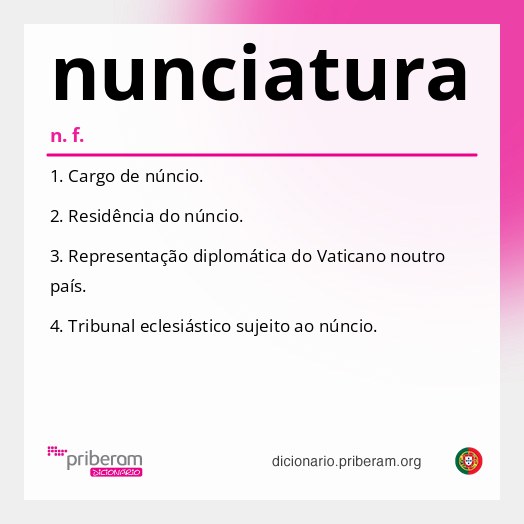 Significado de nunciatura