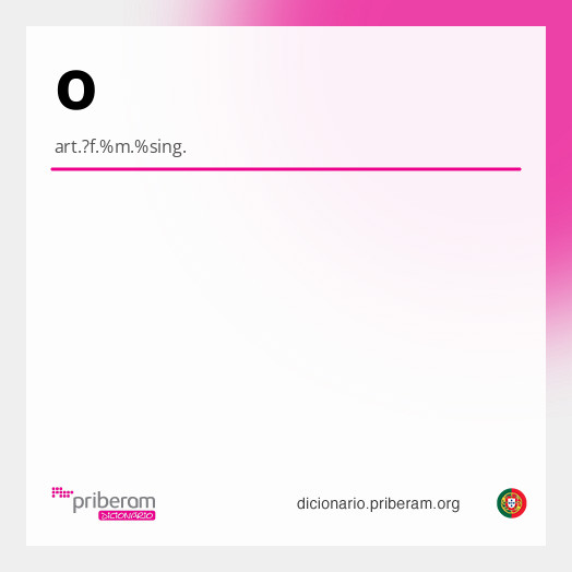 Significado de o