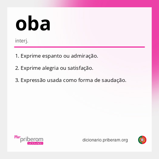 Significado de oba