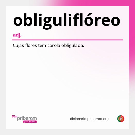 Significado de obliguliflóreo
