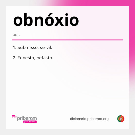 Significado de obnóxio