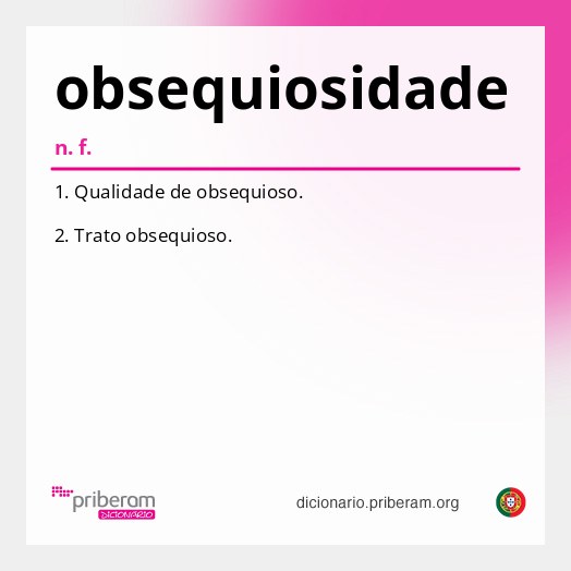 Significado de obsequiosidade