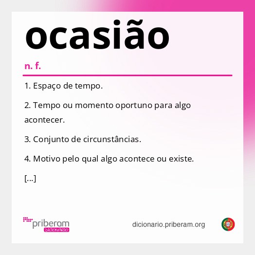 Significado de ocasião