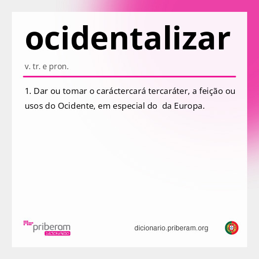 Significado de ocidentalizar