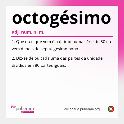 Significado de octogésimo