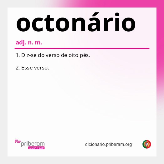 Significado de octonário