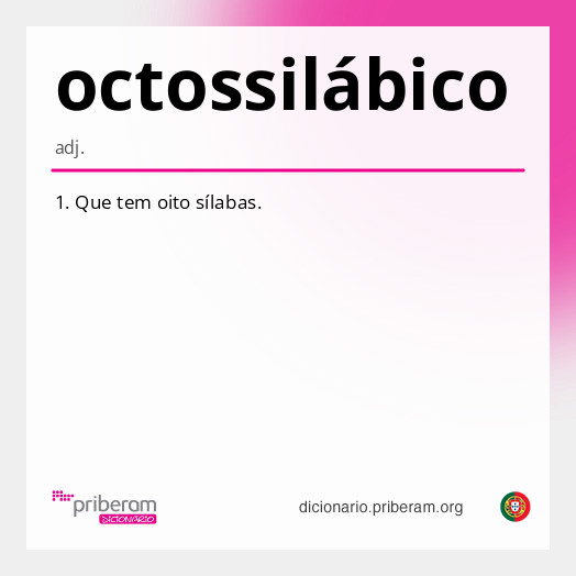 Significado de octossilábico
