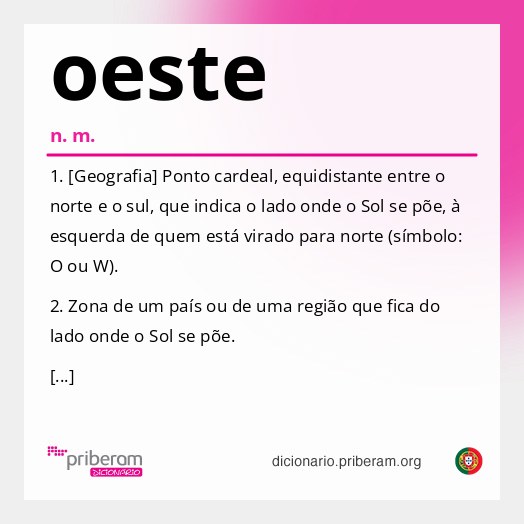 Significado de oeste