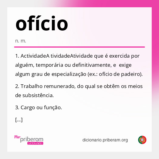 Significado de ofício